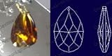 Crystal Gold Pear Drop 30% Lead Color Faceted Sphere 50 mm - 1.5 # 872-50