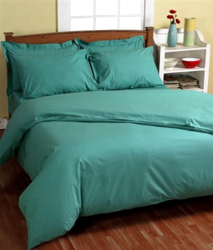 Homescapes 200 Thread Count Ultrasoft - Plain Teal Duvet Cover - King - 2 Housewife Pillowcases Included - 100% Egyptian Cotton, Anti Dust Mite.