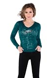 Touch by Alyssa Milano Philadelphia Eagles Women's Burnout Thermal Long Sleeve T-Shirt XX Large