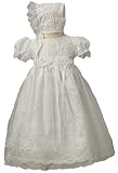 New Long Length Traditional Christening Baptism Gown Dress (Bow Lace)