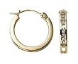 14k Yellow Gold, Round, Diamond Hoop Earrings (1/8 cttw, J Color, I2 Clarity)