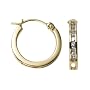 14k Yellow Gold, Round, Diamond Hoop Earrings (1/8 cttw, J Color, I2 Clarity)