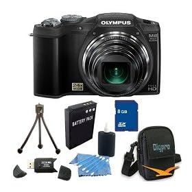 Olympus 8 GB Kit SZ-31MR iHS 16MP 24X Opt Zoom 3 in LCD Camera - Black