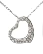 Sterling Silver Chunky CZ Heart Necklace