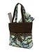 Belvah Quilted Floral 3pc Diaper Bag (Brown/ Lime)