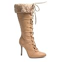 433-VIKING 4" Lace-Up Knee Boot, Tan Size 5