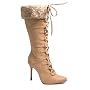 433-VIKING 4" Lace-Up Knee Boot, Tan Size 7