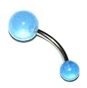 Pierced & Modified  Body Jewellery Navel Bars  Glow In The Dark Belly Bar  Blue