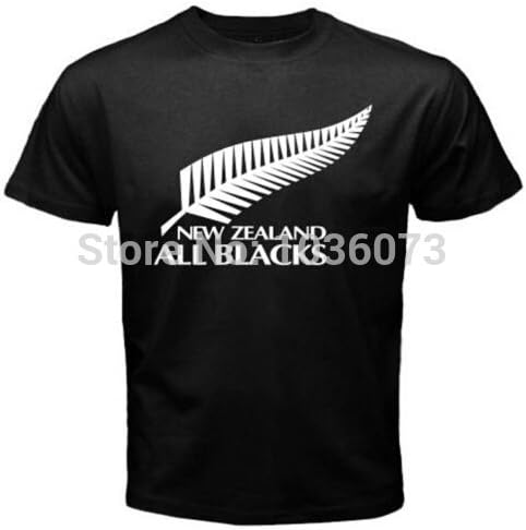 New Zealand All Blacks National Rugby Union Team Men's T Shirt Men Short Sleeve Cotton Camisetas Custom Print TShirt Medium Black