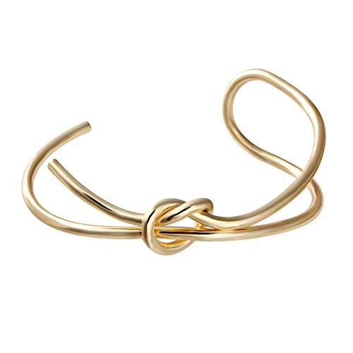 SENFAI Personally Heart Knot Bracelet & Bangles for Women Tie the Knot Bridesmaid Gift Cuff Bracelet (gold)