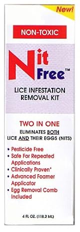 Lice Eliminating Natural Treatment Mousse, Non-Toxic, Nit Free with Foam Applicator Kit, 4oz