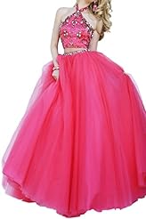 Halter  Chiffon Pageant Dress/Prom Dress/Quinceanera Dress  With Rhinestones