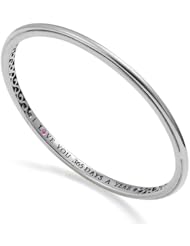 Charles Krypell Sterling Silver I Love you 365 Days a Year Smooth bangle bracelet