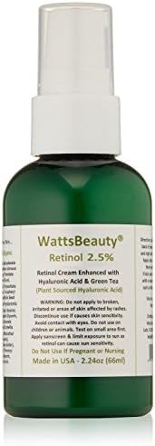 Best Selling Retinol - Watts Beauty 2.5% Retinol - Hyaluronic Acid Blend Enhanced with Vitamin E & Phospholipids - Perfect for Scars & Skin That Is Aging, Sun Damaged, Dull, Blemished, Dry, Oily or Has Fine Lines