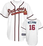 Brian McCann Jersey: Adult 2010 Majestic Home White Replica #16 Atlanta Braves Jersey - Small