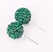 Clous d'oreille Shamballa Cristal de Swarovski 8mm - Boucles d'Oreille en Argent 925 - Vert Emeraude