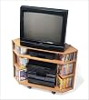Oak Finish Corner TV Cart By Prepac Furniture