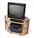 Oak Finish Corner TV Cart By Prepac Furniture