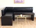 Eckbank Bank Sitzbank Kunstleder 180x130cm braun Neu