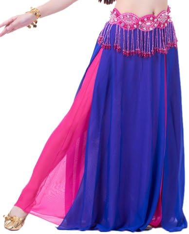 Sexy Belly Dance Dancing Skirt Chiffon Belly Dancing Costume Set + 2 Side Slits