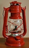 Red Real Working Railroad Lantern for Display, Centerpiece or Decoration