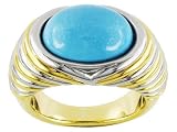 14KT LUXURY LITE(TM) TWO TONE 7.15CT NATURAL TURQUOISE ELECTROFORM RING