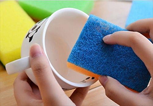 Dishwashing Sponge Scour Pad Dish Scrub Kitchen Bathroom Cleaning Sponge 10 Pack