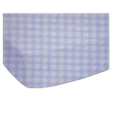 Fitted Bassinet Sheet - Blue Gingham Jersey Knit -... by sheetworld