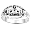 Sterling Silver Ring - Claddagh - 3mm Band Width and 9mm Face Height in Sizes: 6-9