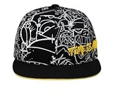 Fitted 3D Time Is Money Flat Visor Hat Cap - Black