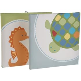 Kids Line Calypso Canvas Wall Art 2 Piece, Blue