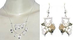 Necklace Earing Pair Sterling Silver Garnet Jewelry