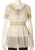 Le SYNCHRONICITY シフォン楊柳スモッキングブラウス