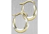 14KT Oval Polished Hoop Earrings 14KT GOLD