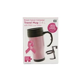 Ethos Breast Cancer Campaign Travel Mug with Holder, 400ml, Pink