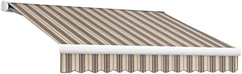 Awntech 16-Feet Key West Manual Retractable Awning, 120-Inch Projection, Taupe/Tan/Cream Multi Colored