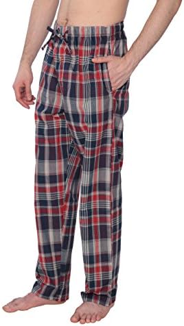 Weatherproof Mens Super Soft Flannel Plaid Lounge Pajama Pants (Med, Navy Plaid)