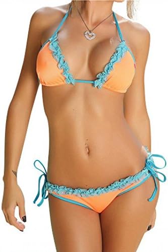 Sexy Women Bikini Lace Halter String Top & Scrunch Bottom (B-02)