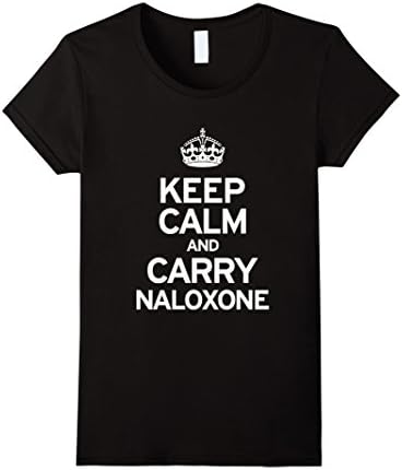 Women's Keep calm and carry naloxone Medium Black