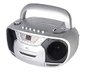 Elta 6770 M Tragbarer Stereo Radiorecorder (CD-Player, UKW-/MW-Tuner, Kassettendeck, Lautsprecher, Stereo-Kopfhörer-Anschluß, Teleskopantenne) silber