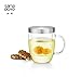 Samadoyo 500ml (17 oz) Borosilicate Glass Tea Mug with Infuser and Stainless Steel Lid