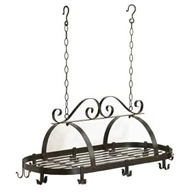 NEW WROUGHT IRON MODERN HANGING POTS & PAN RACK