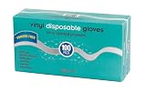 SBS Color Trak Clear Vinyl Disposable Gloves Powder Free, 100ct Box, Large (Pack of 3)