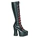 4 3/4 Inch Trendy Platform Booth Gothic Boot Clubbing Eveningwear Lace-up Front Black PU