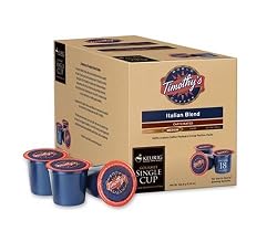 Timothy's Individual Italian Blend Coffee For Keurig K-Cup Brewing Systems 18 Count
