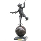 Lil Juggler on Ball Bronze Statue on Marble Base