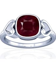 Platinum Cushion Cut Ruby Womens Astrological Ring