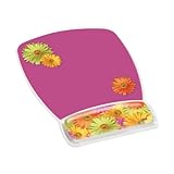 3M Mouse Pad with Gel Wrist Rest, Daisy Design (MW308DS)