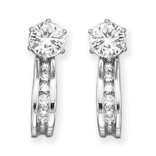 10K White Gold 1/4 ct. Diamond Earring Jackets