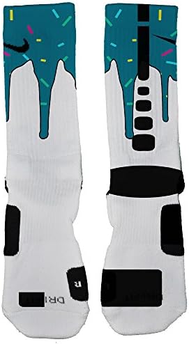 Custom Nike Elite KD Ice Cream socks Large Blue White
